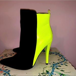 Black and neon booties